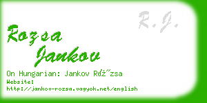 rozsa jankov business card